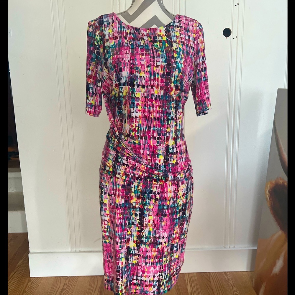 Madison Leigh Colorful Dress Size L (10)